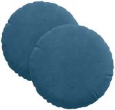 vidaXL Zitkussens 2 st Fluweel Blauw Ø30 x 13 cm