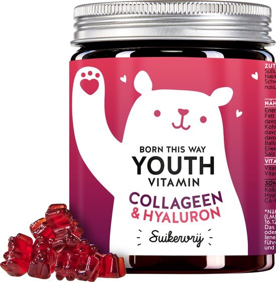 Bears with Benefits Anti-aging Vitamine Gummies - 90 stuks | Voor een jeugdige, frisse huid - Collageen,hyaluron &amp; Q10 - hooggeconcentreerd, met antioxidanten - suikervrije gummiberen alsalternatief voor poeder en drankjes | Bears with Benefits