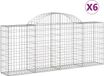 vidaXL Gabions - 6 pièces - voûté - 200x30x80/100 cm - fer galvanisé