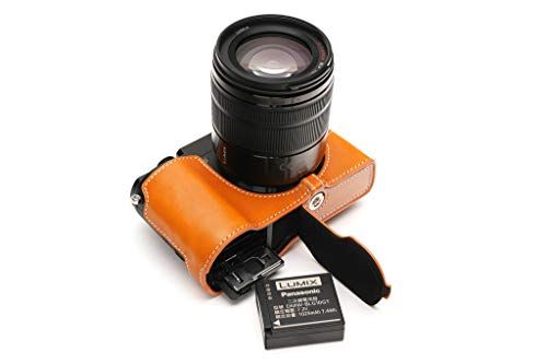 TP Original Handgemaakte Echt Lederen Half Camera Case Cover voor Panasonic GX9 GX7 Mark iii, Sandy Brown