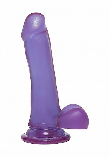 Crystal Jellies 6.5 Inch Slim Cock with Balls - Purple