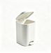 Poubelle de cuisine - Poubelle - 6 litres - Inox - Rectangulaire - Couvercle à fermeture douce - Blanc