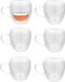 Gerimport Theeglazen Stripes - 6x - dubbelwandig - borosilicaatglas - 250 ml - H9 cm
