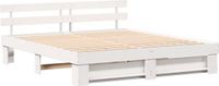 vidaXL Bedframe met hoofdeinde Wit 200 x 200 cm Massief grenenhout