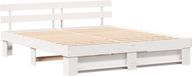 vidaXL Bedframe met hoofdeinde Wit 200 x 200 cm Massief grenenhout