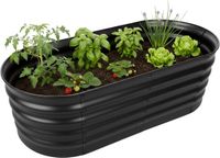Merkloos / Sans marque Relaxdays Moestuinbak - verzinkt metaal - 45 x 150 x 60 cm - zwart