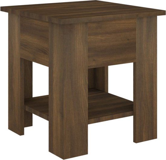 VidaXL Salontafel 40x40x42 cm bewerkt hout bruin eikenkleur