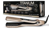 Merkloos Stoomstijltang - Titanium - 5 temperaturen - XL reservoir 40 ml - Afneembare kam - Zwart