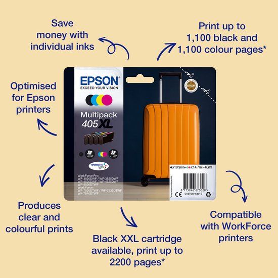 Epson Singlepack Magenta 405 DURABrite Ultra Ink