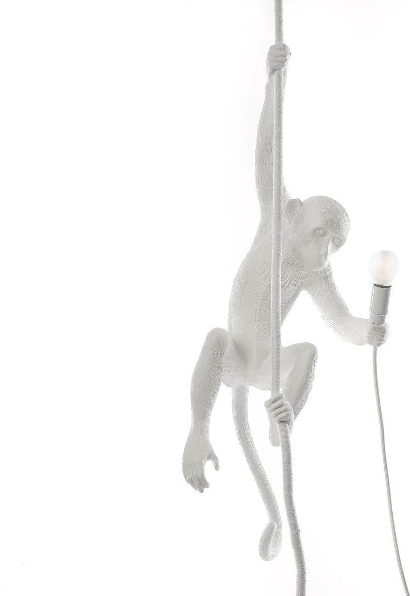 Seletti Hanging Monkey Ceiling Hanglamp Wit