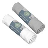BabyCalin Bio - Set van 2 hoeslakens voor wieg biologisch 83 x 50 cm, Oeko-Tex gecertificeerd