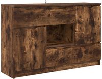 vidaXL Dressoir Rook Eiken Bewerkt Hout 100 x 30 x 65,6 cm