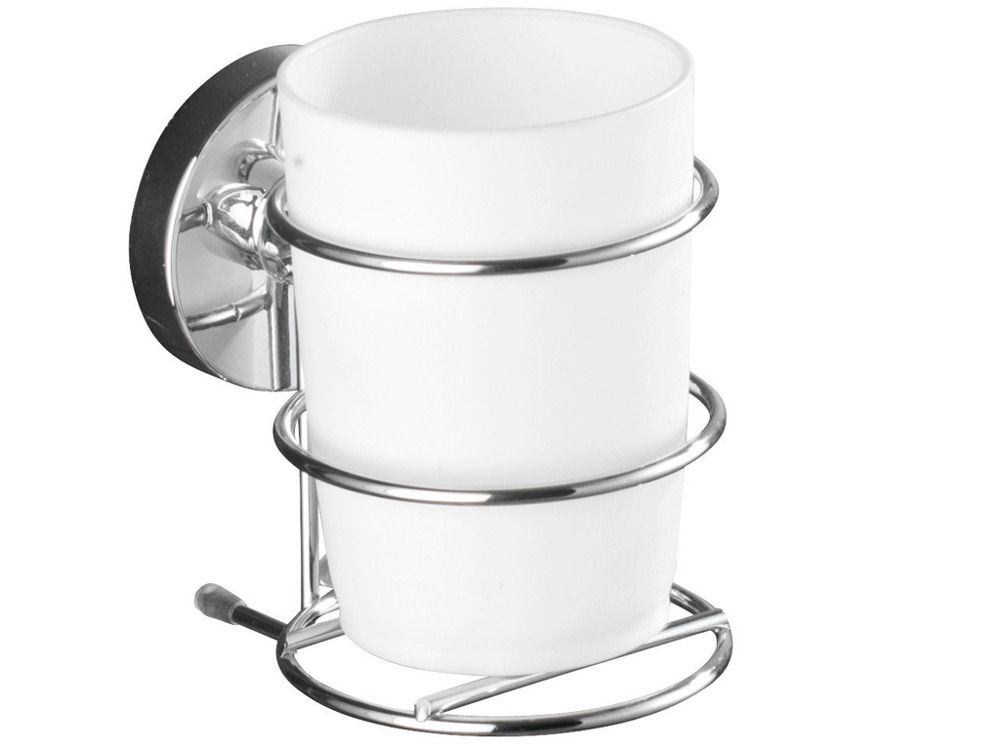 WENKO Tandenborstelbeker Vacuumloc Chroom Wit