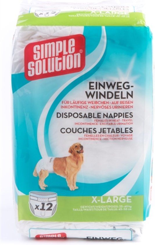 Simple Solution Wegwerp Honden Luier XL 12 ST 45-58 CM
