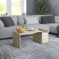 vidaXL Salontafel 90x45x35 cm bewerkt hout sonoma eikenkleurig