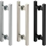 Häfele Barre d'appui carrée des deux côtés en aluminium, aspect inox