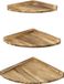 Bol Hangend Hoekrek - Set de 3 étagères d'angle vintage - Hêtre - Beige