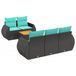 vidaXL Ensemble de banc de jardin 6 pièces avec coussins en polyrotin noir