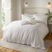 Wylder Nature Tilly dekbedovertrekset - 100% getrommeld katoen, minimaal ruches beddengoed met elegante bies (wit - eenpersoons)