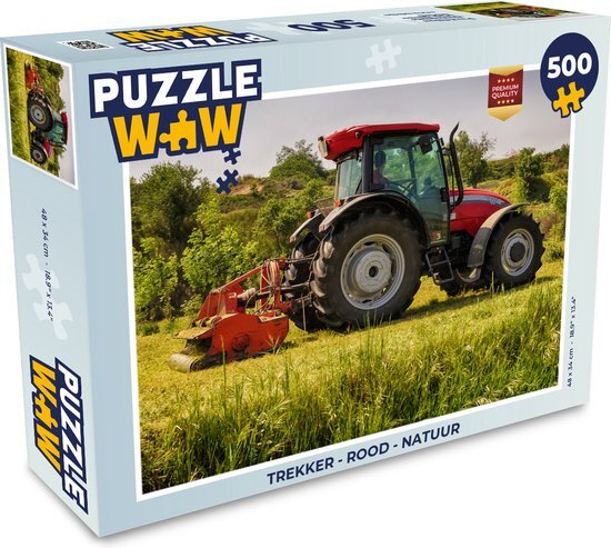 MuchoWow Puzzel Trekker - Rood - Natuur - Groen - Platteland - Legpuzzel - Puzzel 500 stukjes - Sinterklaas cadeautjes - Sinterklaas voor grote kinderen