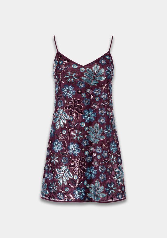 Harper & Yve ROMY-DR Dames Mini Jurk CASSIS BLUE SEQUIN