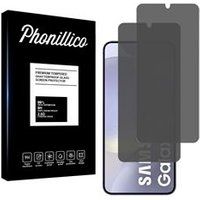 Phonillico® Samsung Galaxy S24 PLUS Gehard Glas Anti Spy Screenprotector [Pack 2] Zwarte Film