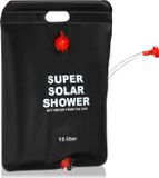 COM-FOUR® Douche de camping - Douche solaire compacte à eau chaude de 15 litres - Douche extérieure mobile pour le camping, le jardin, la plage et les vacances