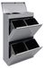 Conteneur de recyclage en acier, 68 litres, 4 compartiments, gris