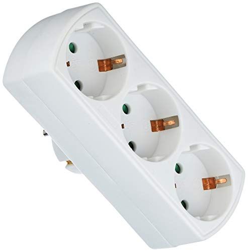 ElectroDH 36048 adapter - 3 stopcontacten - wit