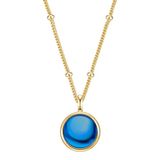 Glanzstücke München Ketting met hanger 925 zilver met zirkonia blauw geel goud 45 cm