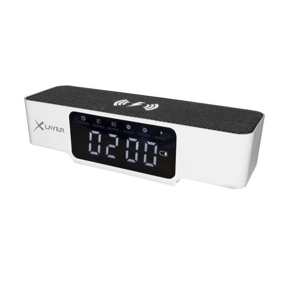 XLayer 215766 - Wekker - Wit - Bluetooth - FM Radio - LCD Display