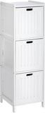 Avilia Rek met 3 laden voor slaapkamer - kast met 3 planken voor badkamer en woonkamer, van hout, 36 x 112 x 36 cm, wit