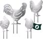 Ibenzoa® Décoration de jardin intemporelle en métal avec poules et coq pour espaces extérieurs