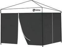 Sekey 2 zijwanden voor paviljoen met ritssluiting, Zwart, Oxford stof