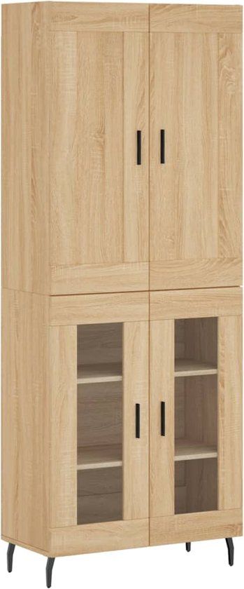 vidaXL Hoge kast 69,5x34x180 cm bewerkt hout sonoma eikenkleurig