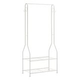 Amazon Basics Kledingkast met twee planken onderin, wit, 67,9 x 35,5 x 149,8 cm