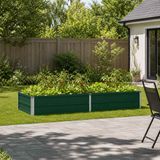 vidaXL Verhoogd Tuinbed - Groen - 160 x 80 x 24 cm - Gegalvaniseerd Staal
