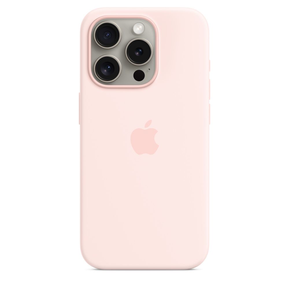 Apple iPhone 15 Pro Siliconen Hoesje met MagSafe - Roze