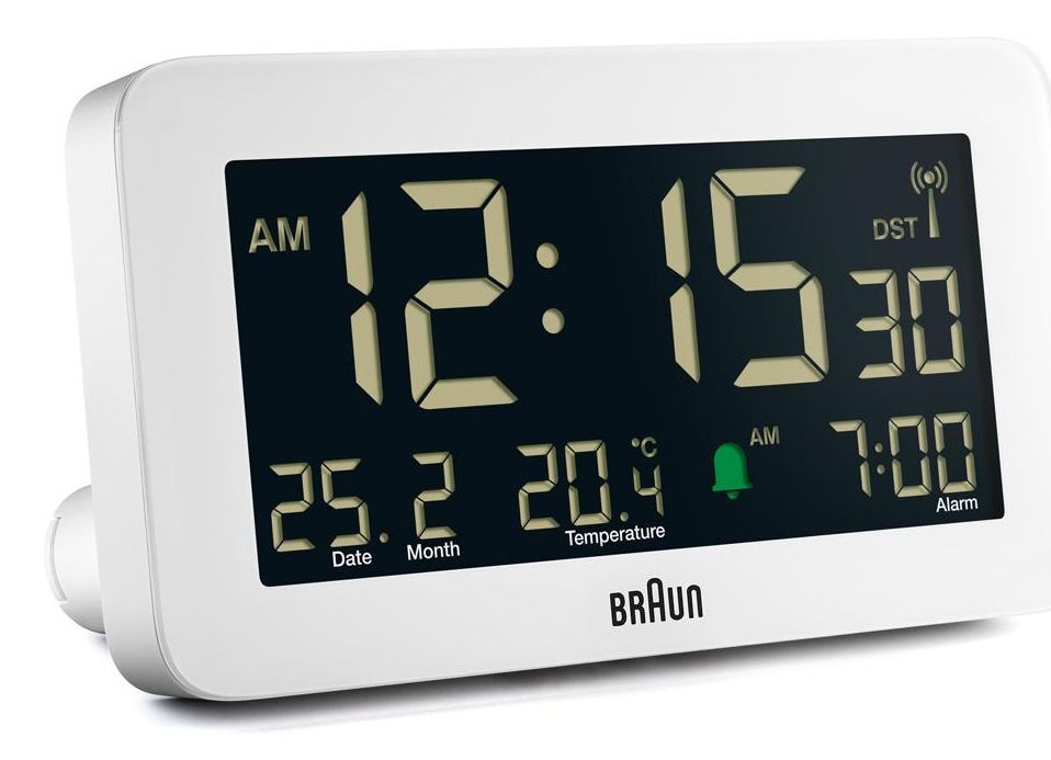 Braun BC10W-DCF - Digital Alarm Clock - White - Radio Controlled