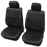 PETEX Autostoelhoes Stoelbekleding Universal Eco Class Texas zwart voorstoel set 6-delig maat SAB 1