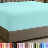 Utopia Bedding Queensize hoeslaken extra diepe zak, spa-blauw