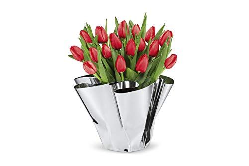 Philippi Margeaux vaas - roestvrij staal - handgevouwen - voor tulpen, rozen, decoratie