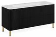 3E 3xE living.com 3xE living Badkamerkast 120, Zwart, met wastafel, poten goud, 120,7 x 44,4 x 64,9 cm