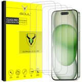 4-pack schermbeschermer voor iPhone 15 6,1 inch gehard glas film [Ultra HD] [3D Touch] [hoesvriendelijk]