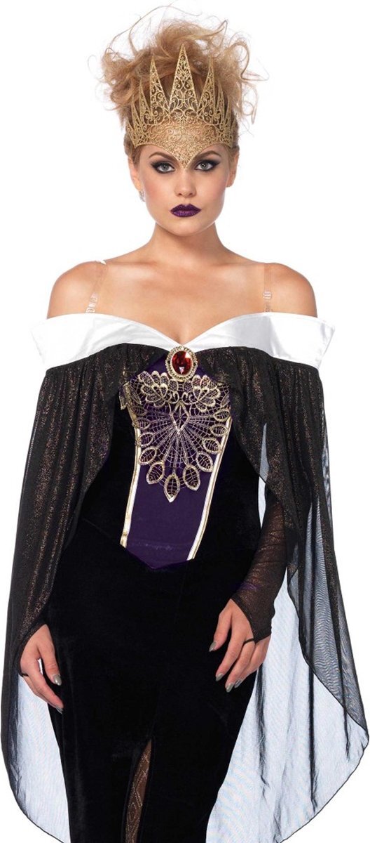 Leg Avenue 85534 Zwart Haar Koninklijke Darkness Fancy Dress Kostuum (Large/UK 14-16, 3-delig), Maat: L
