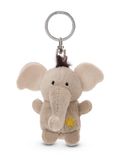Sleutelhanger olifant met ster 5 cm - grijs