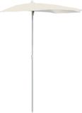 vidaXL Parasol half met paal 180x90 cm zandkleurig