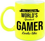 Bellatio Decorations Shoppartners Bv Worlds Greatest Gamer Mok - Geel - 300 ml