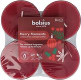 Bolsius Maxilicht Merry Moments 8 stuks