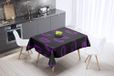 Bonamaison Tafelkleed, Anti-Mold, Sneldrogend, Waterdicht, 100% Polyester Tafellaken, Paars, zwart, 140 x 140 Cm